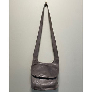 Hobo Original Leather Small Crossbody Bag Gray Studded Modern Lagenlook